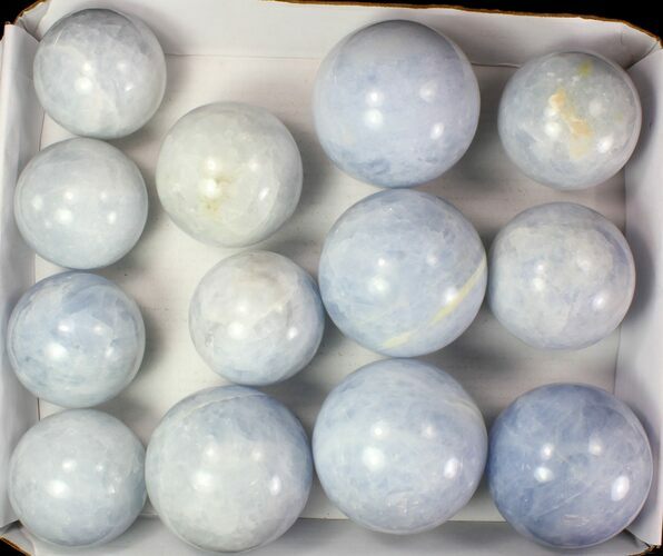 Lot: Blue Calcite Spheres - - Pieces #77961
